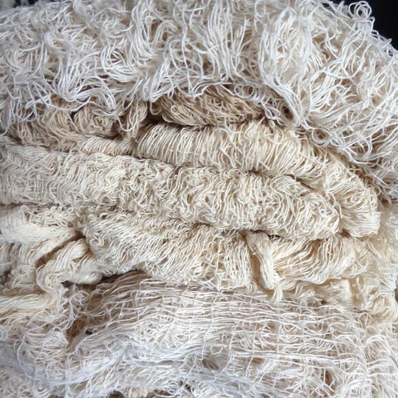 LOT OF 14 HALLOWEEN DECORATIVE CREAM CREEPY CLOTH SHEER FABRIC PIECES - Picture 4 of 6